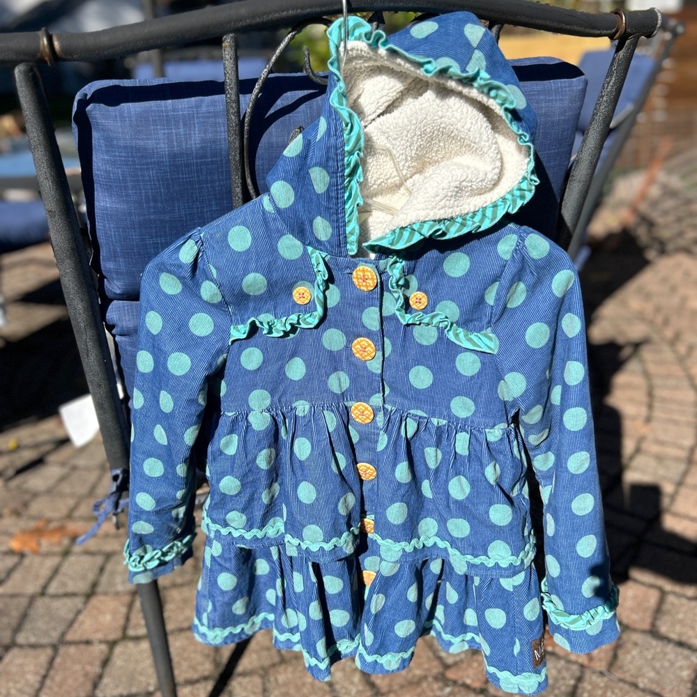 Matilda Jane Days of Yore Blue and Green Polka Dot Jacket